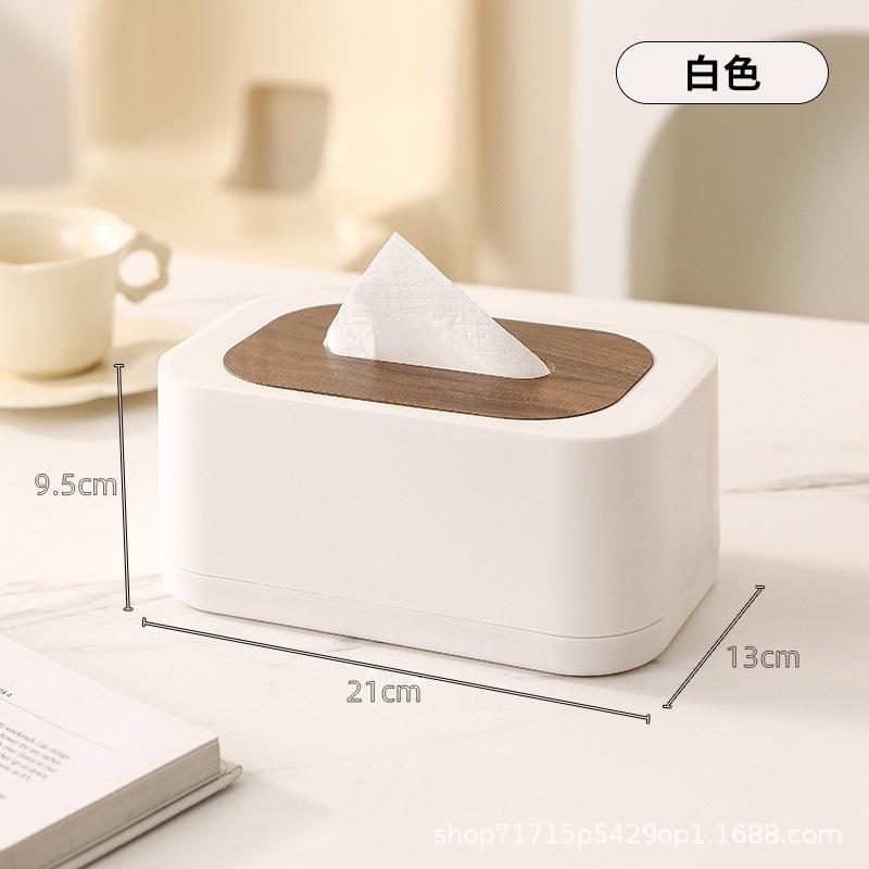 Creative Tissue Home Storage Box Spring Wood Grain Tissue Box Desktop Living Room Paper Box Organization Tissue Boxes белый