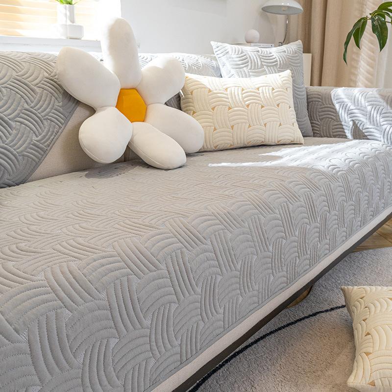 Nordic Pure Cotton Sofa Cushion Simple Modern Four Seasons Universal Non-Slip Fabric Seat Cushion Leather Sofa Cover Cover Cloth Towel