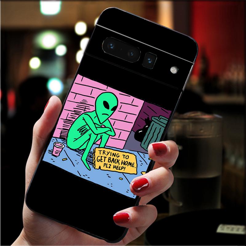 

Phone Case For Google Pixel 10 9 Pro XL 9A 8 7 6 Pro Pixel 8A 7A 6A Pixel 8 7 6 5 Aesthetics Cartoon alien space Believe UFO Google Pixel 6 Pro