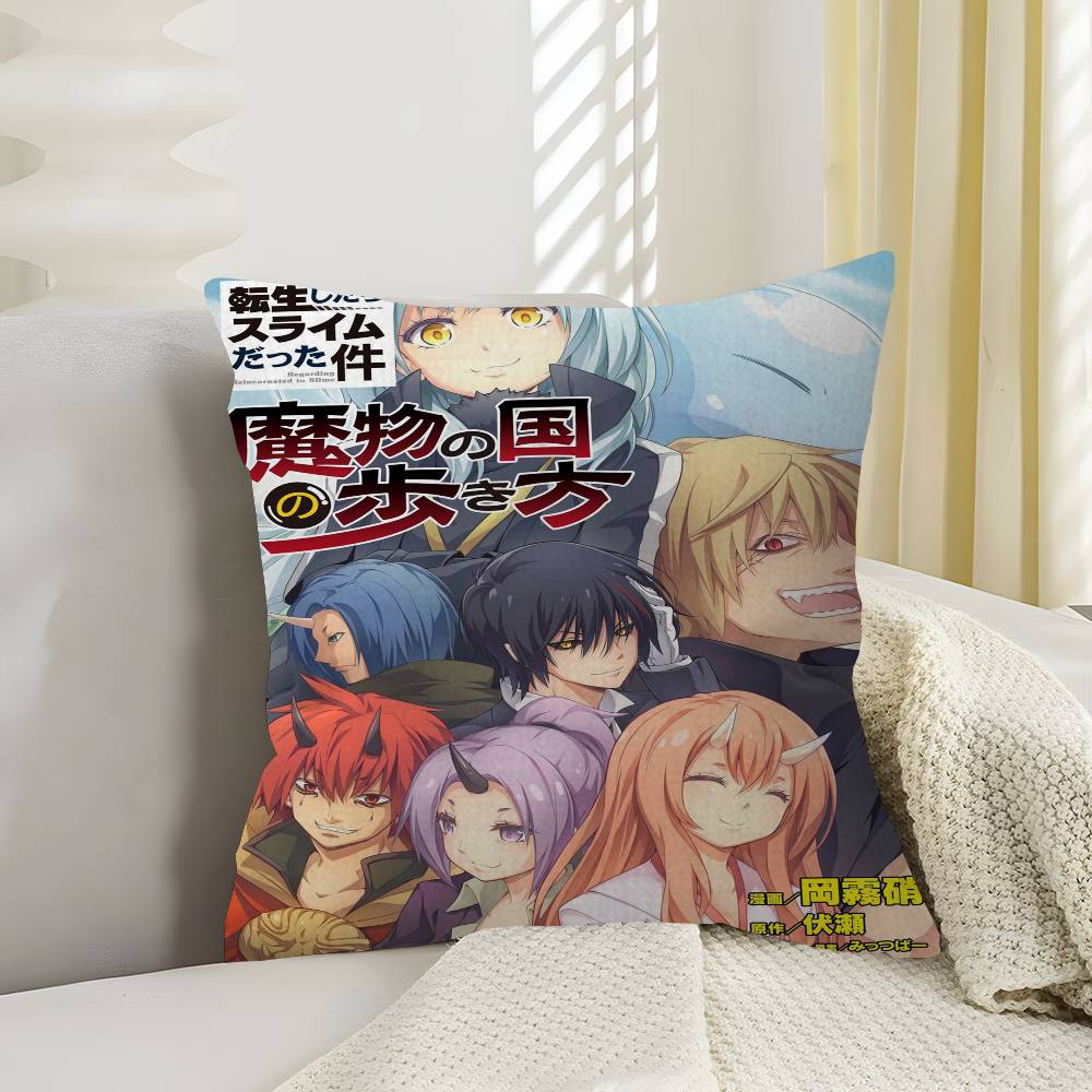 Anime Tensei Shitara Slime Datta Cushion Cover Polyester Sofa Cushions Decorative Throw Pillows Home Decoration Pillowcover