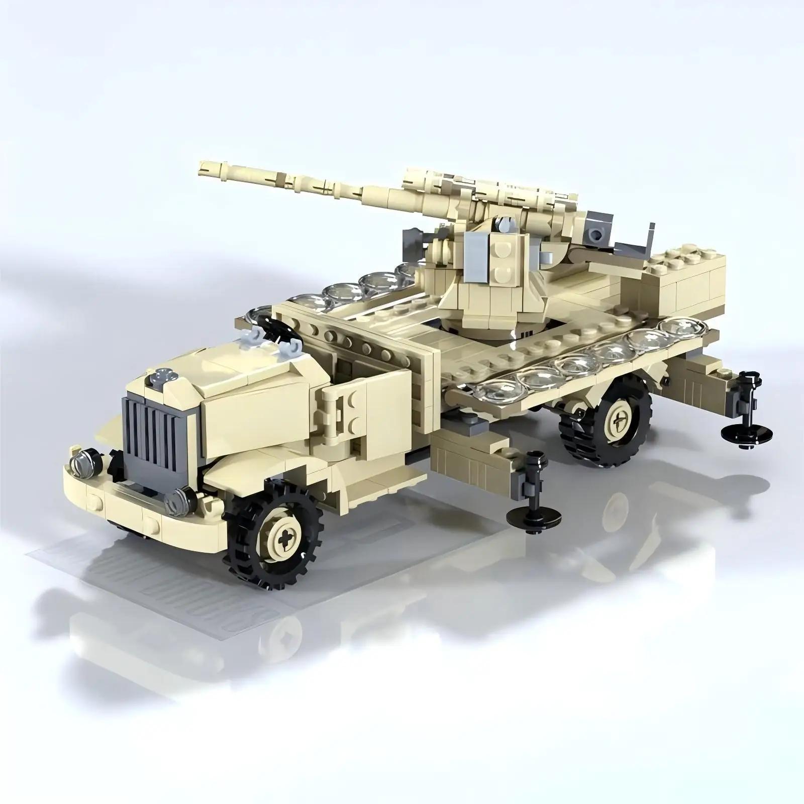 

WW2 Italy Military Heavy Trucks F-634n Anti Aircraft Automatic Artillery Armored Vehicle Building Block Chariot Kids Toys Gift PDF Manual