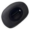 (M, Black) Straw Sun Hat Breathable Western Style Cowgirl Hat Stylish Bull Head Belt Wide Brim Beach Cap