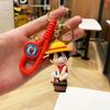 Anime One Piece Keychain Luffy Zoro Nami Chopper Silicone Model Pendant Backpack Decorative Cute Doll Car Carry Mini Lightweight Portable