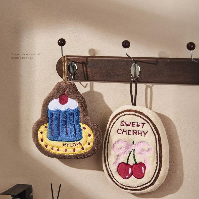 Super Soft Hand Towel Thickened Coral Fleece Washing Hands Cloth Kitchen Bathroom Use Cute Handkerchief Rag Water Absorbing