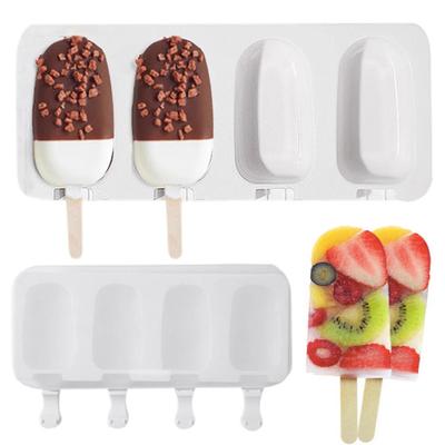 2 Set Stampi per Ghiaccioli in Silicone Creativi Stampi per Gelato 4 Cavità