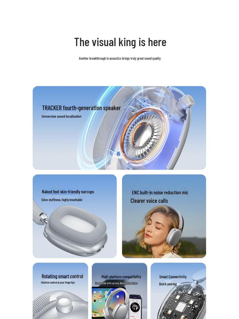 New Hot-Selling Bluetooth Over-Ear Headphones: Good Sound, Long Battery, Noise Reduction, Wireless Sports & Gaming