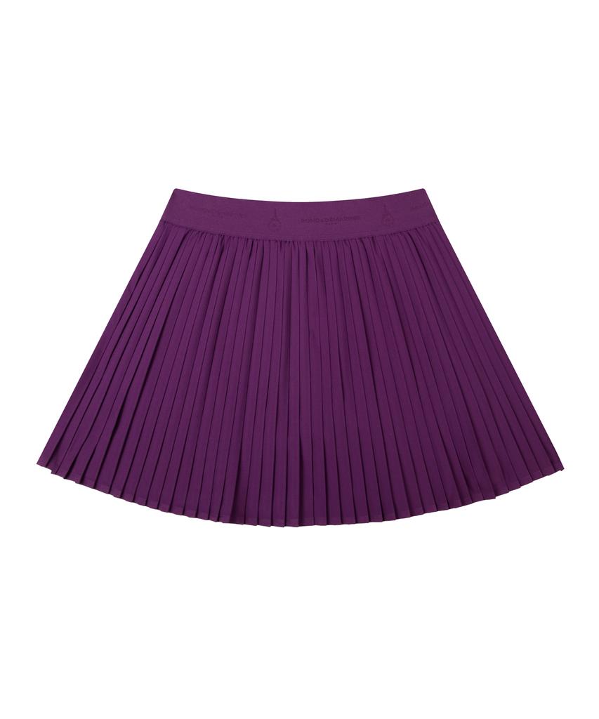 ROND&DÉMARRER [Women'S] Purple Wide-Band Pleated Skirt