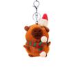 Cross Dressing Scarf Capybara Keychain PP Cotton Plush Animal Key Ring  Ornaments