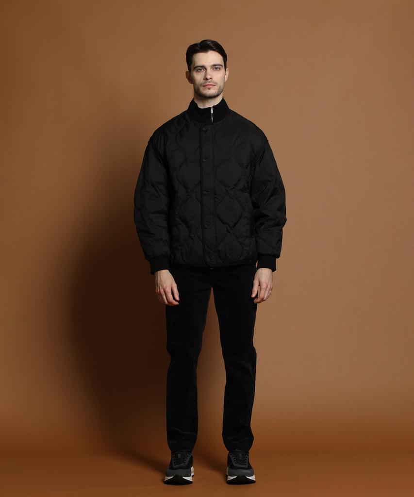 Panicale Black Duck Down Quilted Jumper