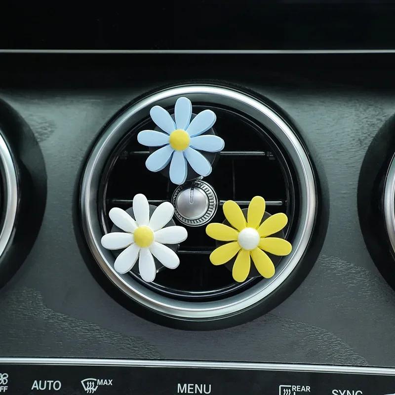 Cute Flower Aromatherapy Car Air Outlet Decoration Perfume Clip Air Freshener Colorful Flora Decor Auto Accessories