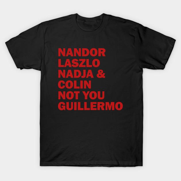 

Men Black Print T-shirt Nandor Laszlo Nadja And Colin Not You Guillermo No-Cut Transfer Paper Print Cotton Tshirt 3XL чорний