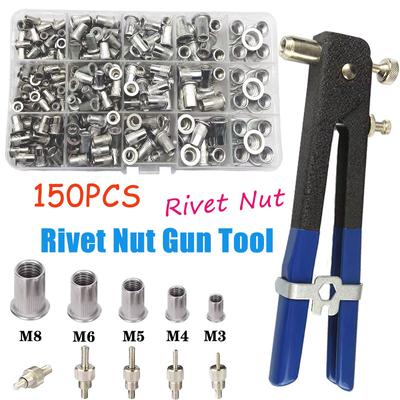 150 Pcs Stainless Steel Rivet Nut Thread Insert With Threaded Retainer Mechanical Tools Clamping Lever Set