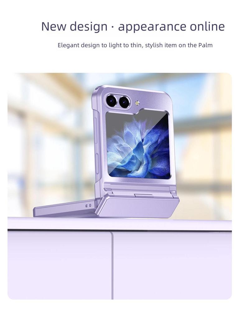 Samsung ZFlip6 Mattes Galvanisiertes Gehäuse - Rundumschutz-PC-Hülle für ZFlip5/ZFlip4