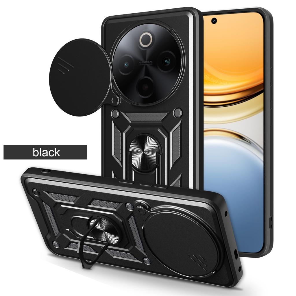 For Vivo iQOO Z10 Case Vivo iQOO Z10 Cover Vivo iQOO Z10 Magnetic Ring Holder Armor Phone Case Slide Camera Protect Back Cover