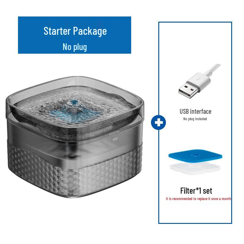 

Pet Water Fountain: 9L Dispenser for Cats and Dogs, 5.5L Bowl, Ideal for Large Pets and Families. Universal USB