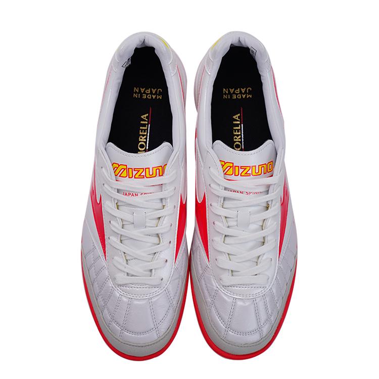 Mizuno Morelia Round Toe Lace-Up Sala Japan Cross Stitch TF Unisex Football Shoes White Red Q1GB230064