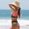 Bademode für Frauen Damen Print Bikini Set Zweiteiliger Badeanzug V-Ausschnitt Bikini Strandbekleidung High Waist Badeanzug