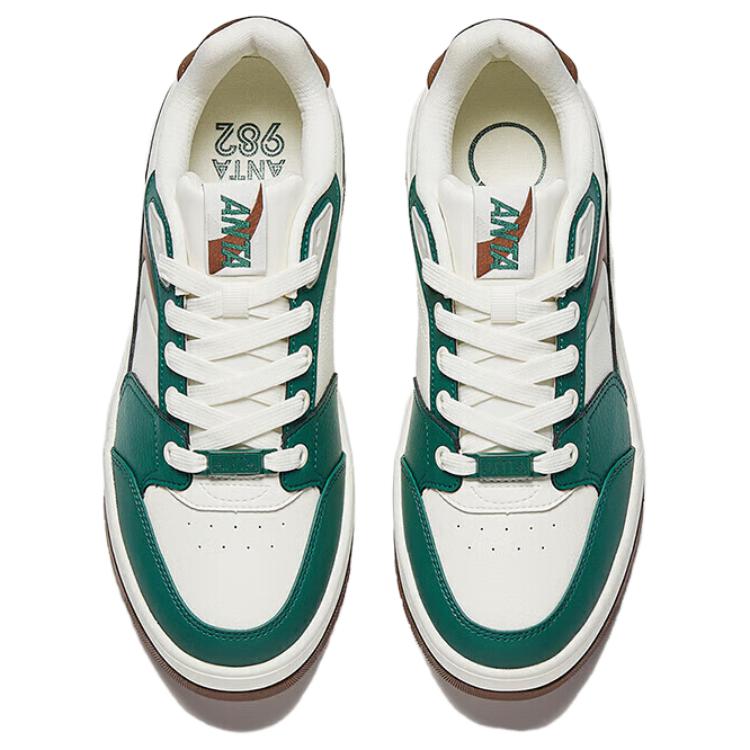 Anta 982 Moon Shadow Comfortable Versatile Non-Slip Wear-Resistant Breathable Low-Top Sneakers Men Sneakers White Green Brown 112518060-4