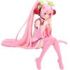 Hatsune Miku Anime Figure Pink Dress Sitting Posture PVC Model Action Toys Cherry Pink Cherry Blossom Decoration Collect Gifts