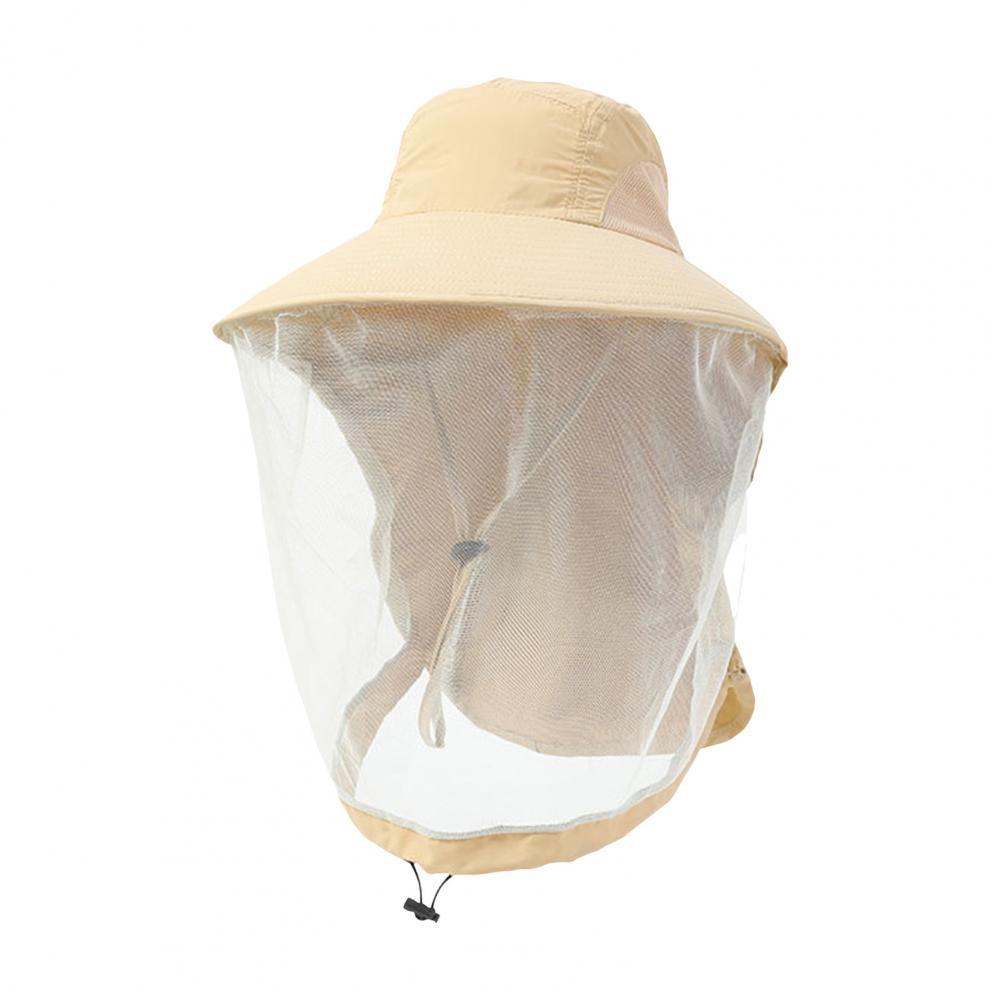 

Mosquito Prevention Cap For Fishing Insect Protective Cap Mosquito Head Net Full-Mesh Drawstring Windproof Strap Beekeeping хакі