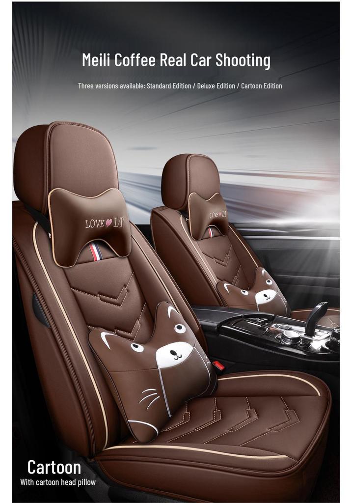 Universal Four Seasons Leather Car Seat Cover - Full Surround Cushion
