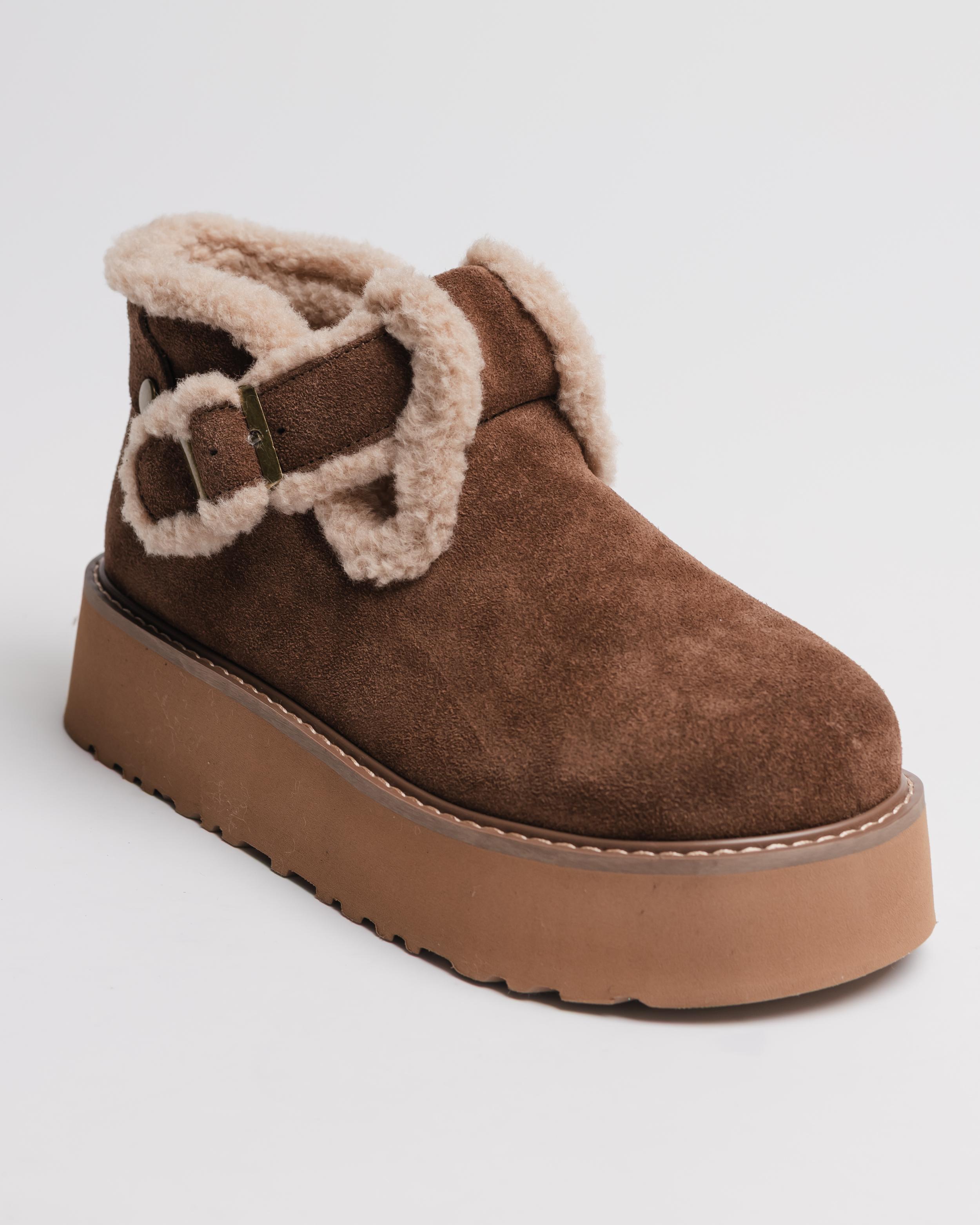 

Уггі з пряжкою Suny Liana 50900 36 коричневі замша шерсть 41 коричневий