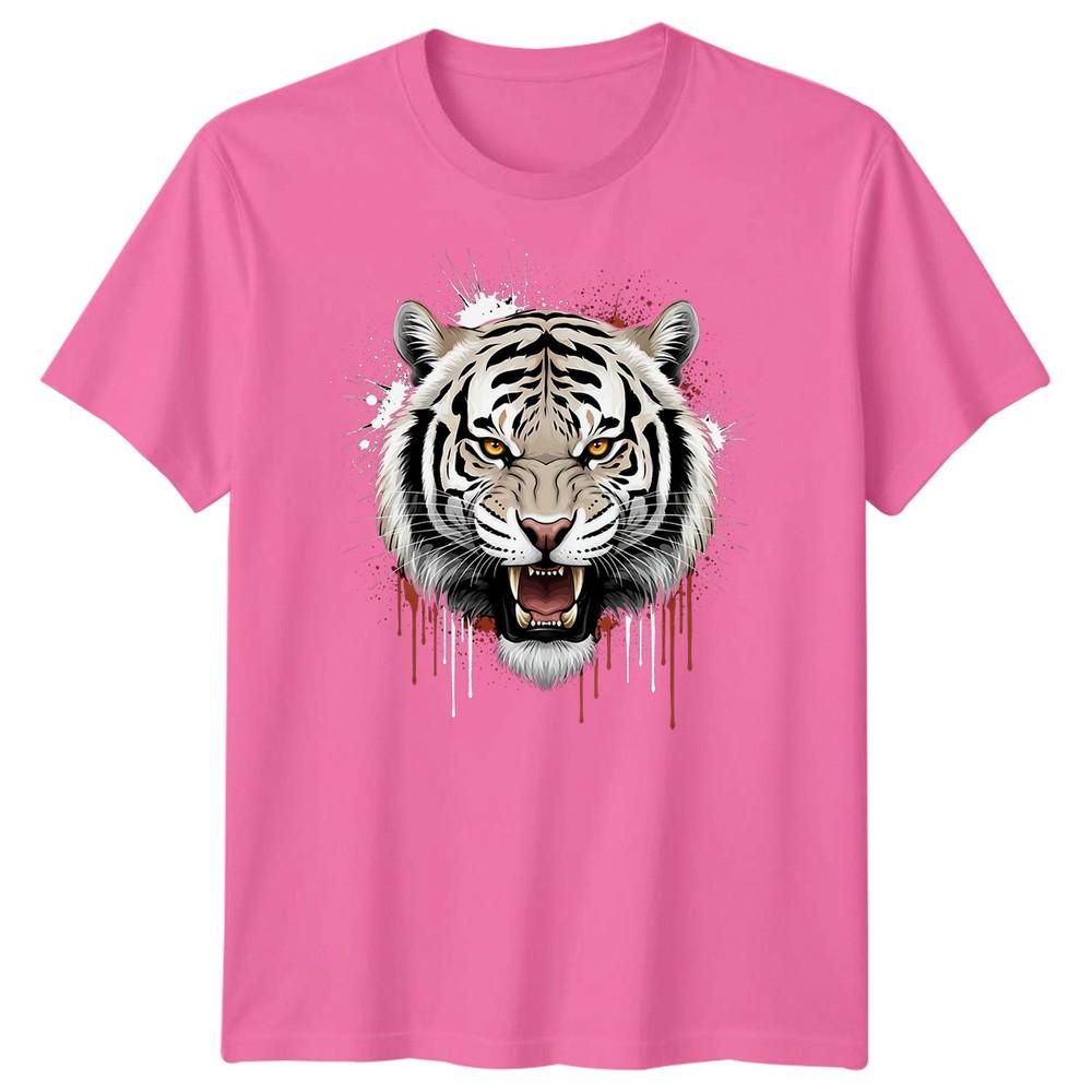 White Tiger Head Big Cats Animals Unisexs Tshirt Roaring Graphic Tee