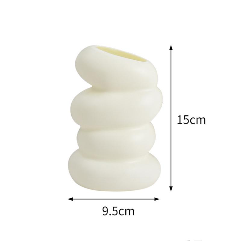 

1Pcs Plastic Spiral White Vase Nordic Creative Flower Arrangement Container for Kitchen Living Bedroom Home Decoration Ornament