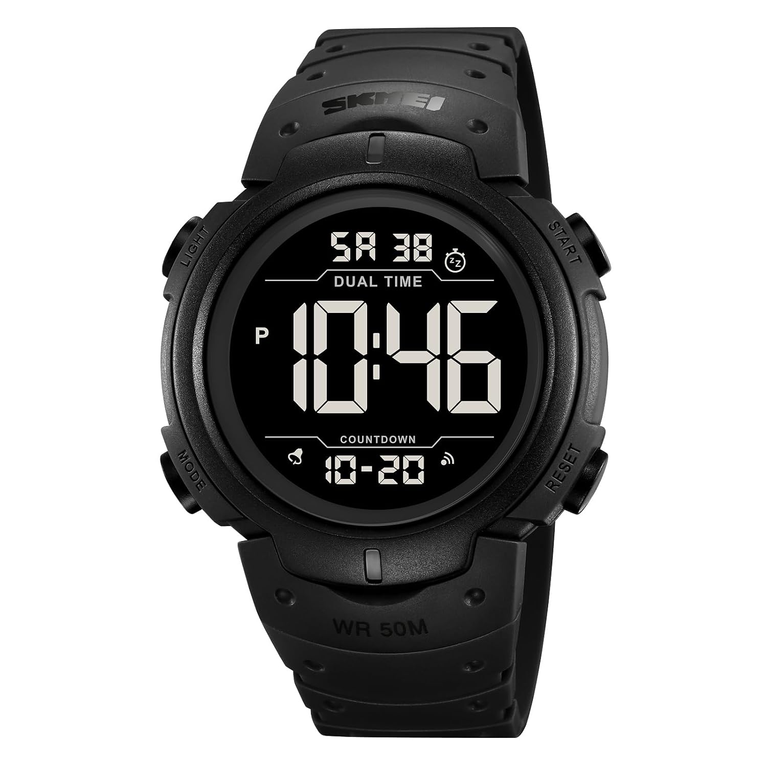 Datirzyx Digital Wristwatch Large Display Easy-to-Read Mens Waterproof Watch Sports Running Stopwatch Timer Alarm Dual Time Hourly Chime Function x