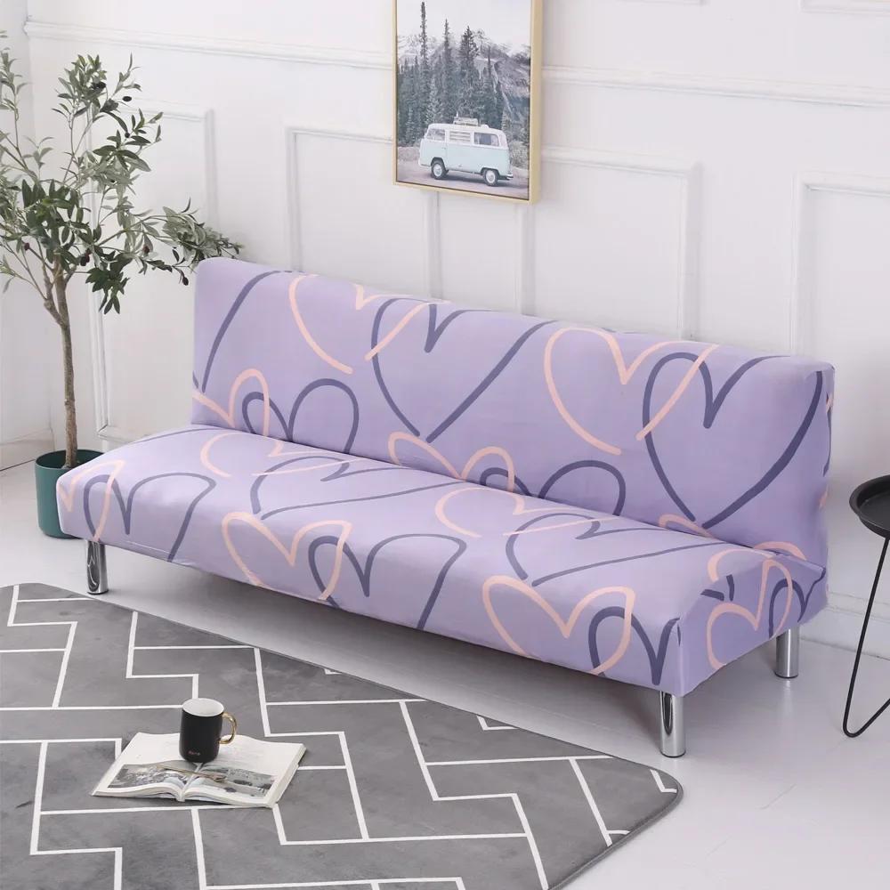 Karierte elastische Tagesdecke auf den Klappsofabezügen für Wohnzimmer Große Couchabdeckung Langer Stuhl ohne Armlehnen Überwürfe