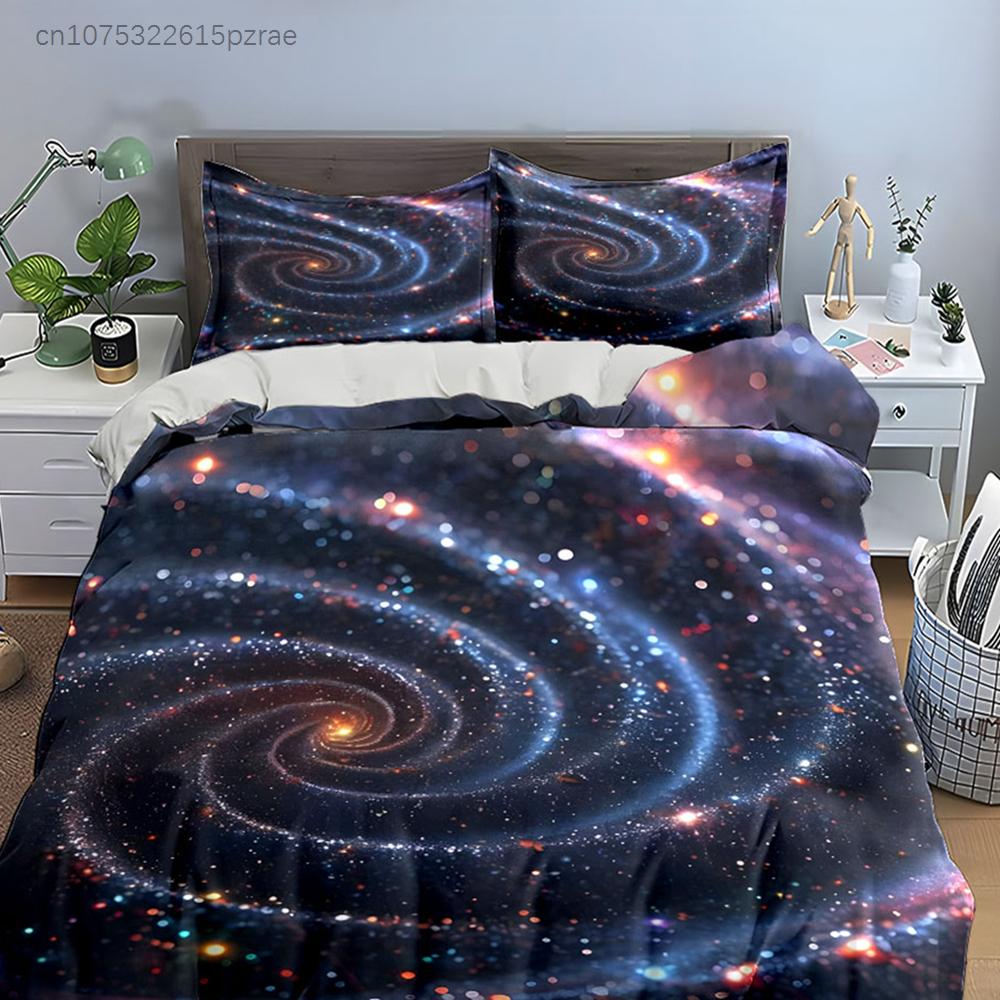 Galaxy-Themed Three-Piece Set Decor Multiple Sizes kid's And adults' Bedroom Exquisite 3PC Bedding set, Gift