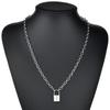 SUMENG 2024 New Fashion Silver Color PadLock Pendant Necklaces Link Chain Lock  Femme Collar For Women Men Gifts