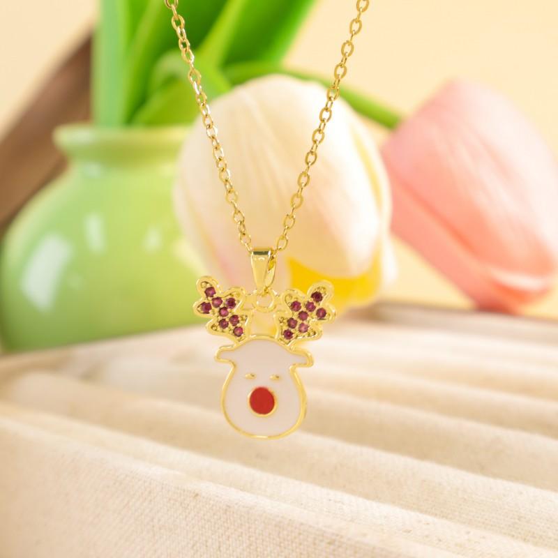 Christmas Necklace Women Titanium Steel Festive Design Trendy Accessory