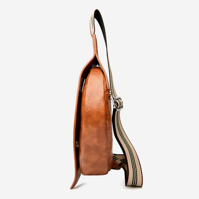 Vintage Chic Crossbody Sling Bag Adjustable Strap Buckle Closure Edge Paint Detailing Versatile Spacious Shoulder Bags For Women Travel Everyday Use