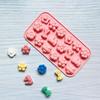 1Pc 18Cavities Flower Bow Tie Silicone Mold DIY Pudding Ice Baking Tools Biscuit Pastry Dessert Fondant Candle Cake Mold