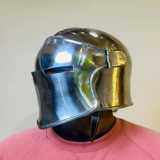 Barbute Helmet Medieval Knight Role Play Helmet  Steel  With Liner And Chin Strap  Gift  Husband Gift  Halloween Gift