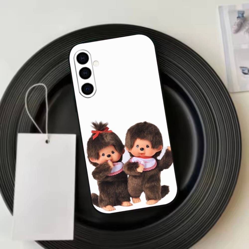 C-Cute Monchhichis Phone Case For Samsung Galaxy A73,A72,A71,A70,A53,A52,A51,Soft Silicone Black Cover