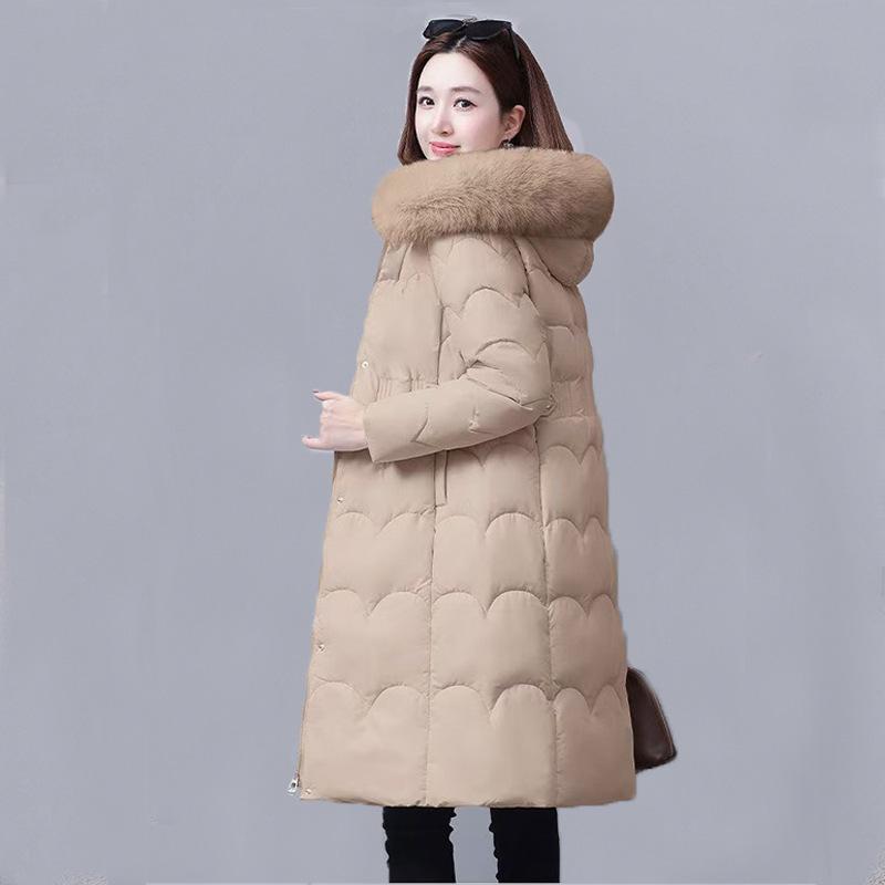 Anti-season down cotton-padded clothes women's medium and long winter new slim-fitting thickened cotton-padded clothes fashionable warm cotton-padde