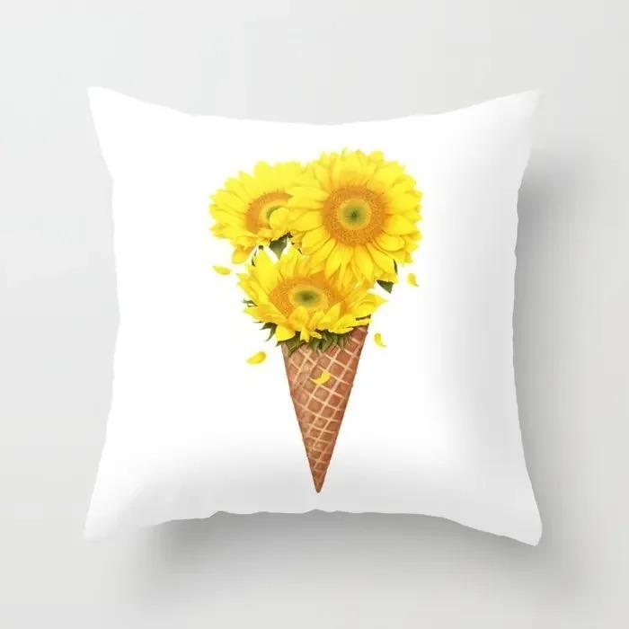 Sunflower Home Decor Car Sofa Cushion Cover Bed Printed Pillow Decoration