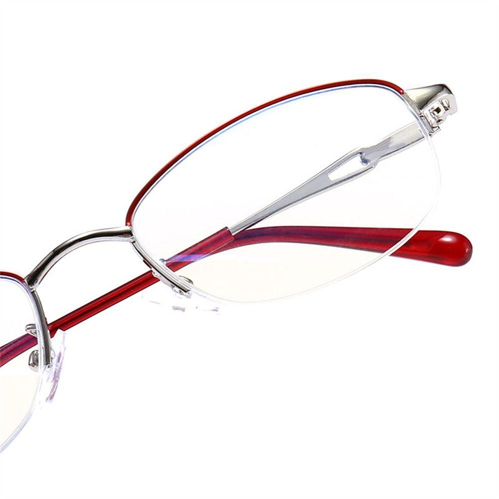 Reading Glasses Half-Frame Metal Reading Glasses Women  Presbyopia Eyeglasses Anti Blue-Ray Ultralight Eyewear