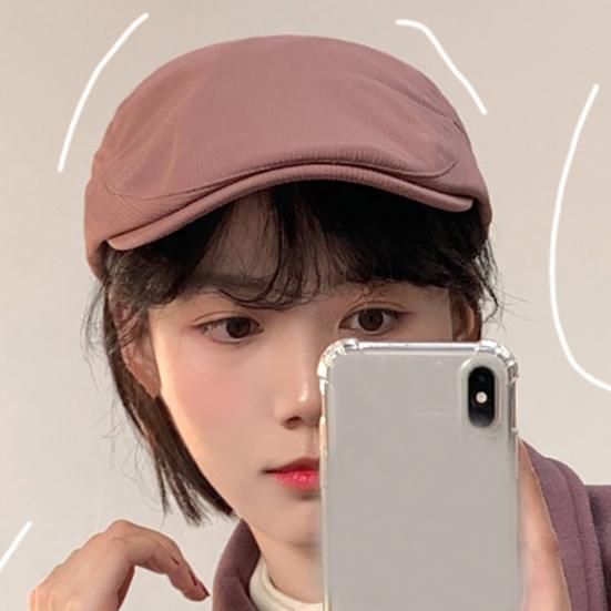 Hat Comfortable Solid Color Flax Breathable Peaked Cap for Daily Life