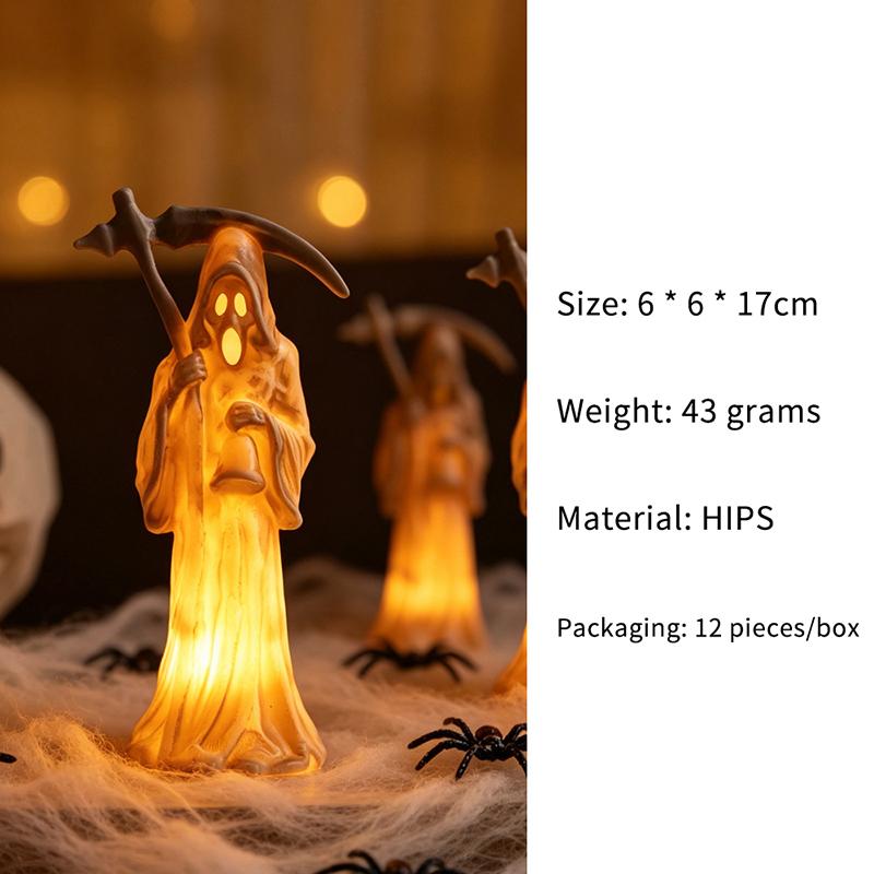 Halloween Skeleton Flameless Led Candle With Flickering Warm Light Perfect For Home Desktop Spooky Party Holiday Decoration