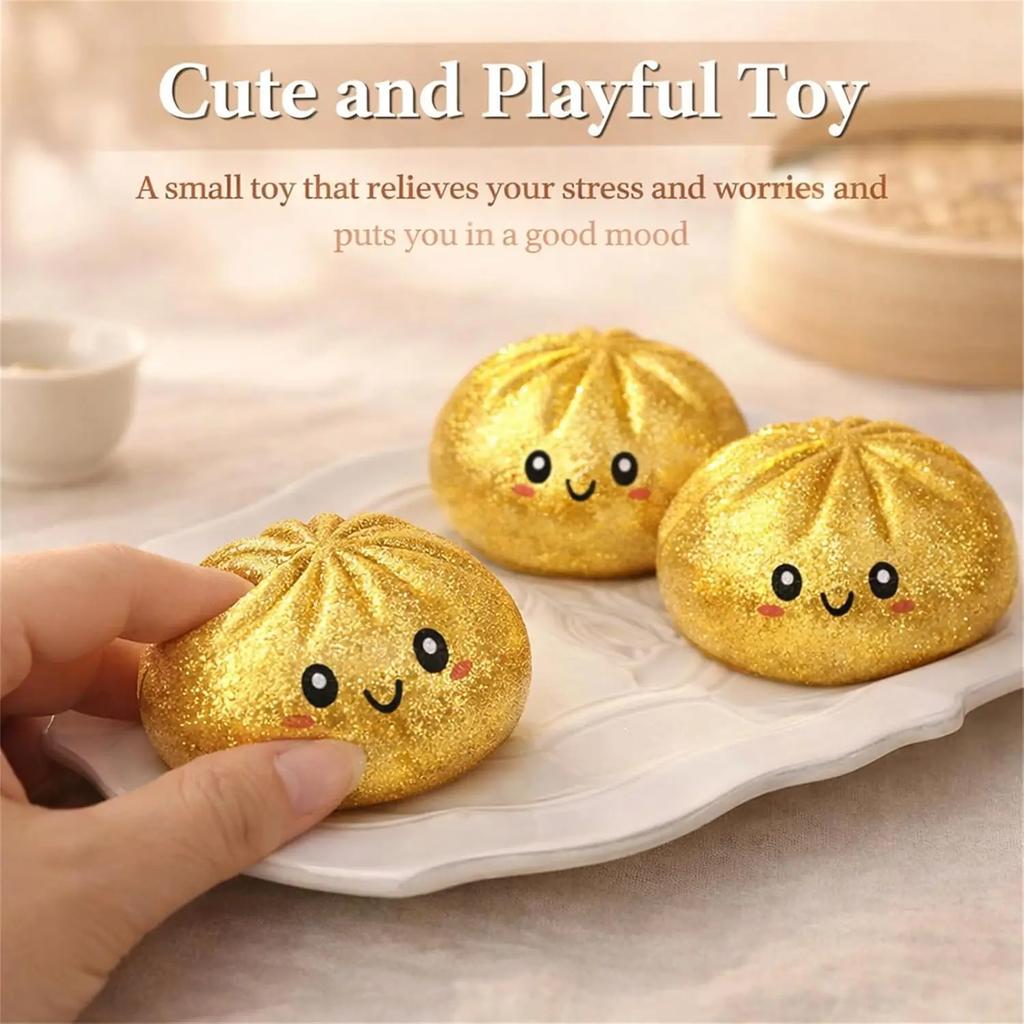 New Cute Glitter Dumpling Glitter Dumpling Squishy With Box Dumplings Sensory Squeeze Toy For Stress Relief