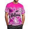 Men's Halloween Printed Round Neck Raglan Short Sleeve Top T-Shirt
