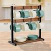 Coffee Mug Holder 2 Tier Tree Rack Versatile Counter Display Storage Station Bar