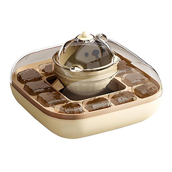 Ice Mold with Lid Easy-Release Touch-Free Ice Hockey Puck Maker for Freezer BPA-Free Stackable Ice Trays for Drinks Coffee Cocktail