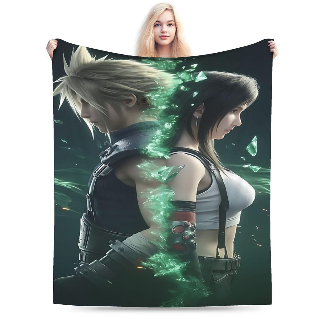 Tifa Lockhart Inspire Flannel printed blanket suitable for all seasons suitable for living room office sofa and travel 180x250CM