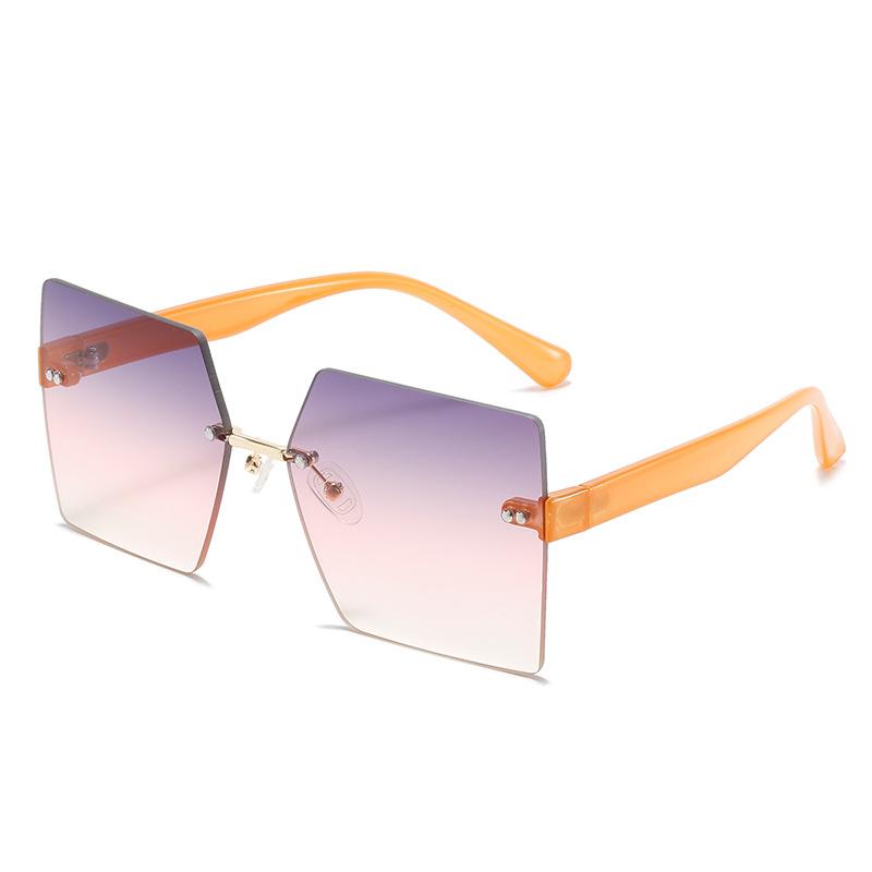 Frameless Sunglasses, Street Photography Personalized Square Pc Glasses, Multi-Color Sunglasses For Women