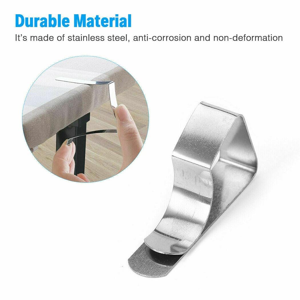 

Heavy Duty Stainless Steel Tablecloth Clamps Pack of 8 for Thick Tables