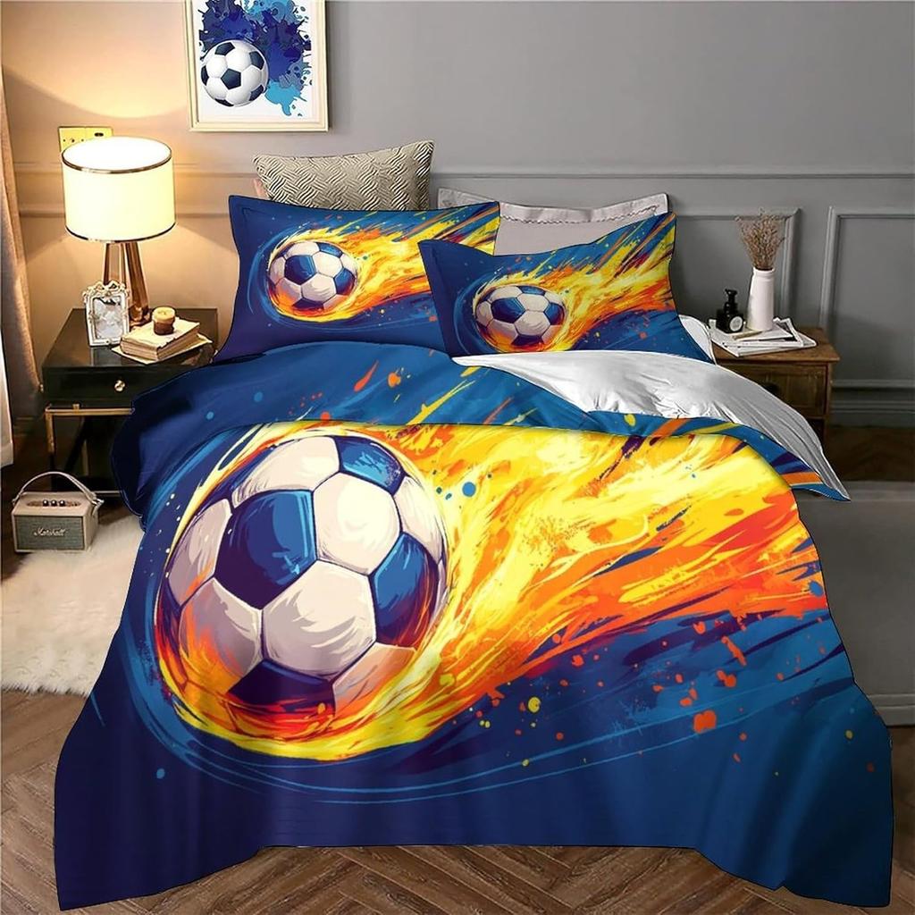 Dog Bedding Set, Cartoon Cute Style 3D Printed Ultra-fine Fiber Duvet Cover Pillowcase 3-piece Set for Adults and Children